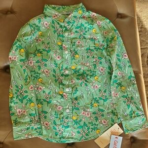 Cat & Jack Girls Flower Blouse Size S (6/7)